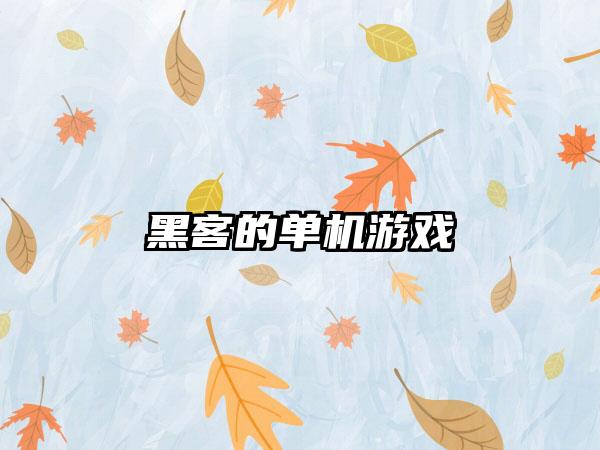 黑客的单机游戏