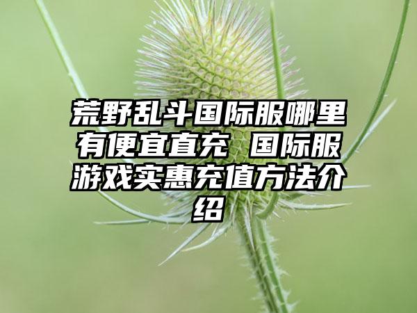 荒野乱斗国际服哪里有便宜直充 国际服游戏实惠充值方法介绍