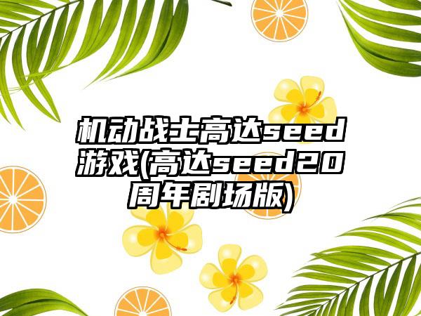 机动战士高达seed游戏(高达seed20周年剧场版)