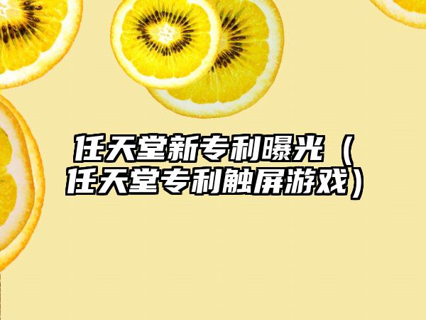 任天堂新专利曝光（任天堂专利触屏游戏）