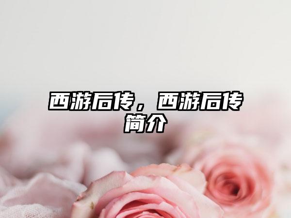 西游后传，西游后传简介