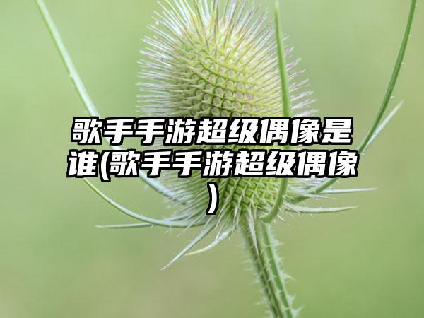 歌手手游超级偶像是谁(歌手手游超级偶像)
