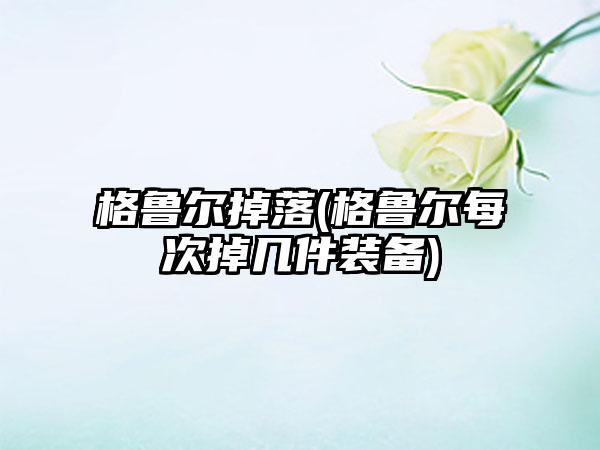 格鲁尔掉落(格鲁尔每次掉几件装备)