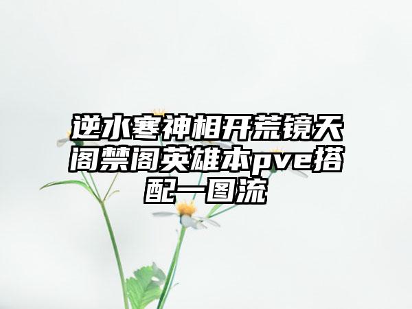 逆水寒神相开荒镜天阁禁阁英雄本pve搭配一图流