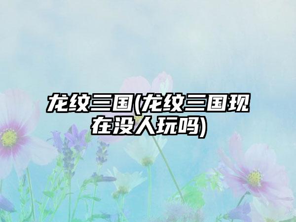 龙纹三国(龙纹三国现在没人玩吗)