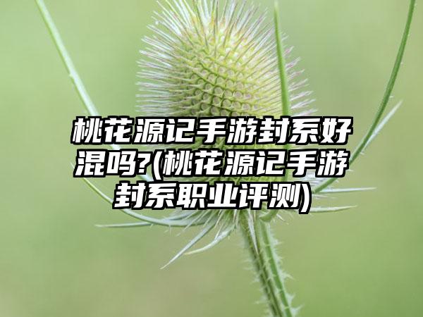 桃花源记手游封系好混吗?(桃花源记手游封系职业评测)