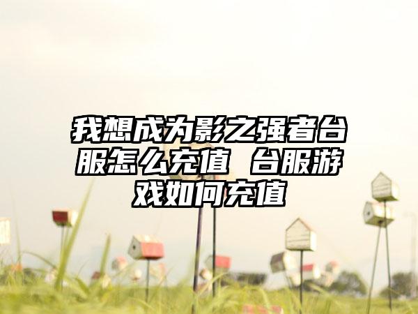 我想成为影之强者台服怎么充值 台服游戏如何充值