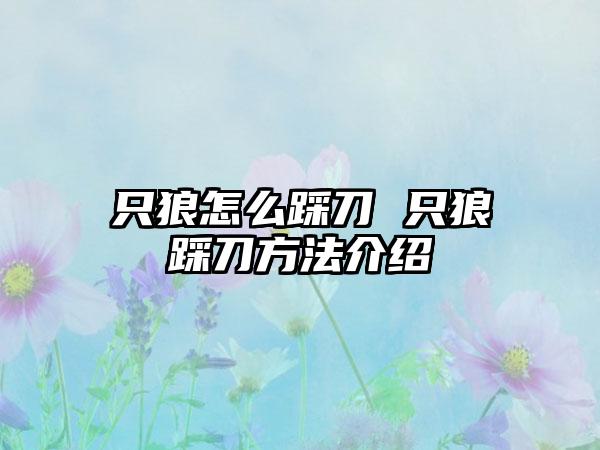 只狼怎么踩刀 只狼踩刀方法介绍