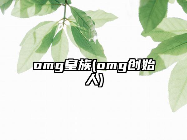 omg皇族(omg创始人)