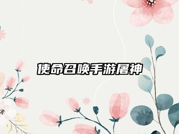 使命召唤手游屠神