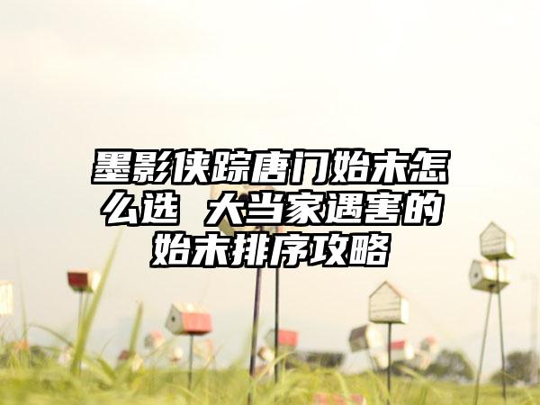墨影侠踪唐门始末怎么选 大当家遇害的始末排序攻略
