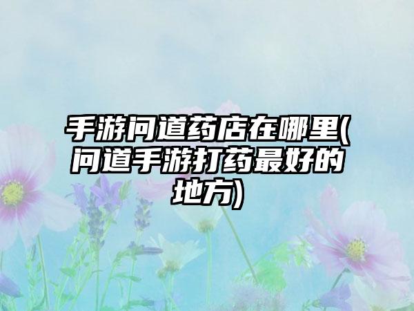 手游问道药店在哪里(问道手游打药最好的地方)