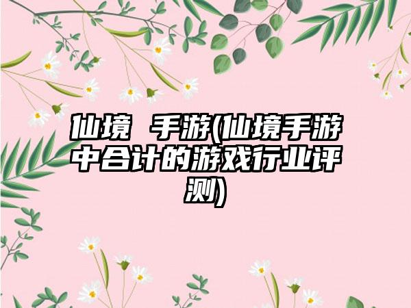 仙境 手游(仙境手游中合计的游戏行业评测)