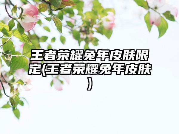 王者荣耀兔年皮肤限定(王者荣耀兔年皮肤)