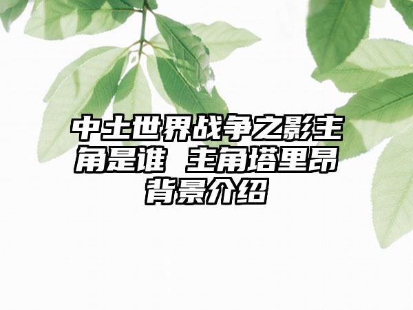 中土世界战争之影主角是谁 主角塔里昂背景介绍