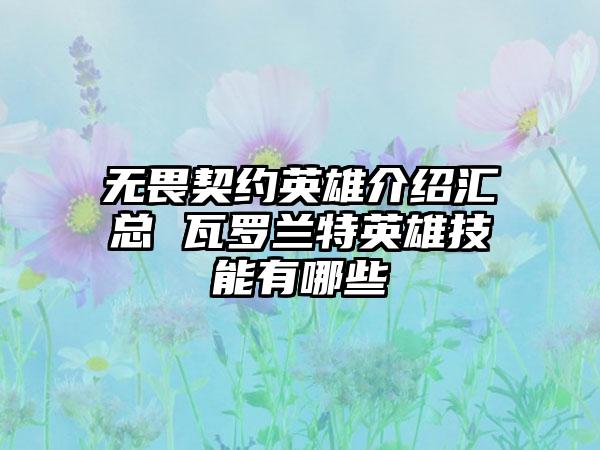 无畏契约英雄介绍汇总 瓦罗兰特英雄技能有哪些