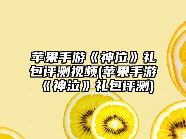 苹果手游《神泣》礼包评测视频(苹果手游《神泣》礼包评测)
