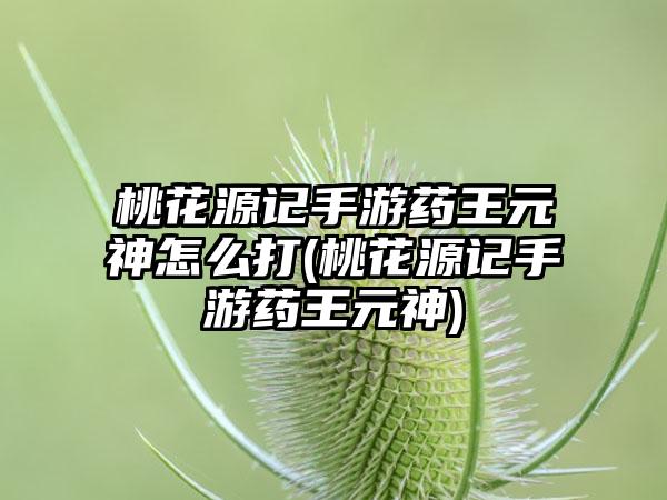 桃花源记手游药王元神怎么打(桃花源记手游药王元神)
