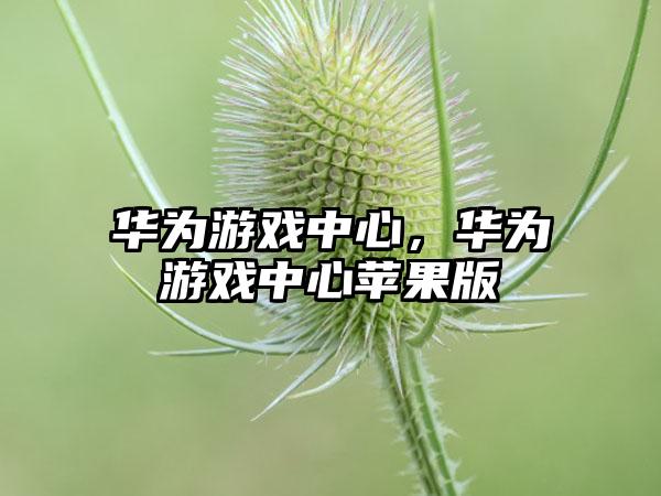 华为游戏中心，华为游戏中心苹果版