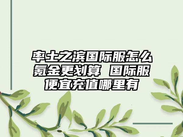 率土之滨国际服怎么氪金更划算 国际服便宜充值哪里有