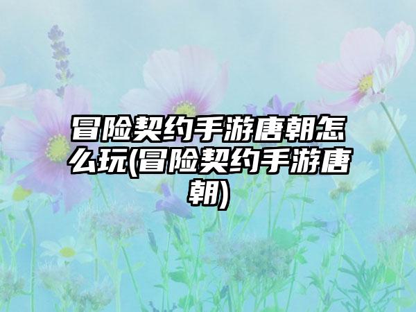 冒险契约手游唐朝怎么玩(冒险契约手游唐朝)