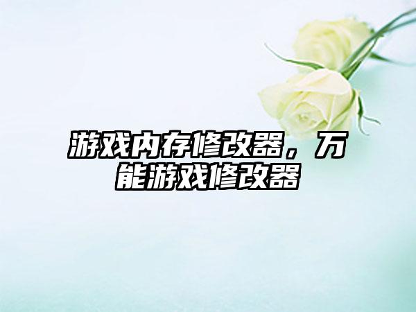 游戏内存修改器，万能游戏修改器