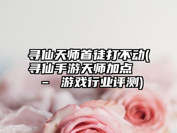 寻仙天师首徒打不动(寻仙手游天师加点  – 游戏行业评测)