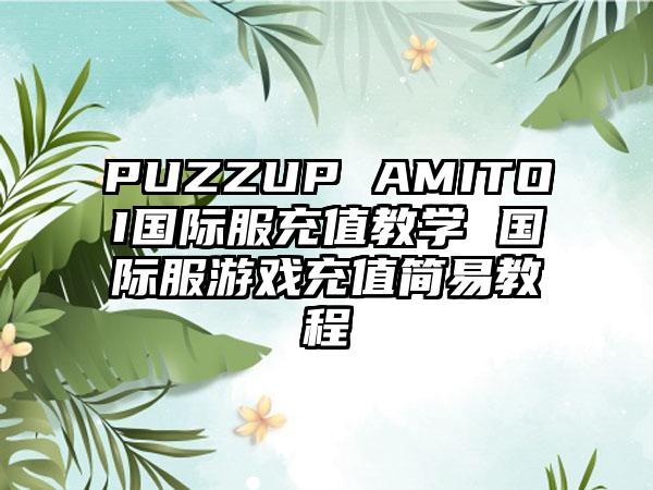 PUZZUP AMITOI国际服充值教学 国际服游戏充值简易教程