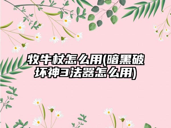 牧牛杖怎么用(暗黑破坏神3法器怎么用)