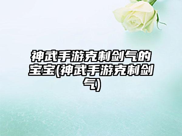 神武手游克制剑气的宝宝(神武手游克制剑气)
