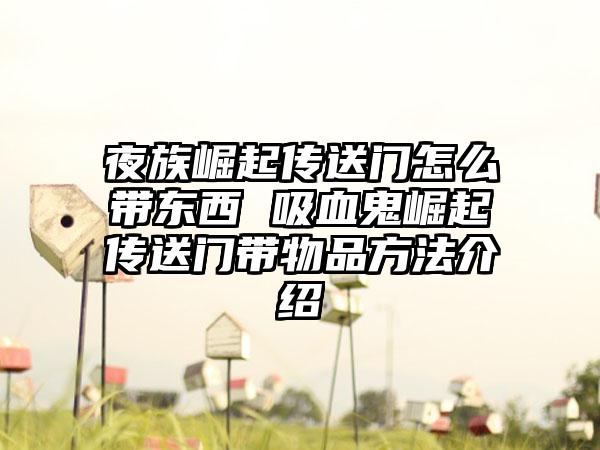 夜族崛起传送门怎么带东西 吸血鬼崛起传送门带物品方法介绍