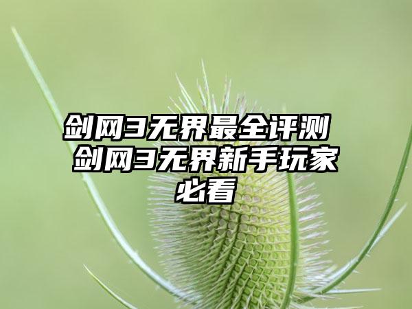 剑网3无界最全评测 剑网3无界新手玩家必看