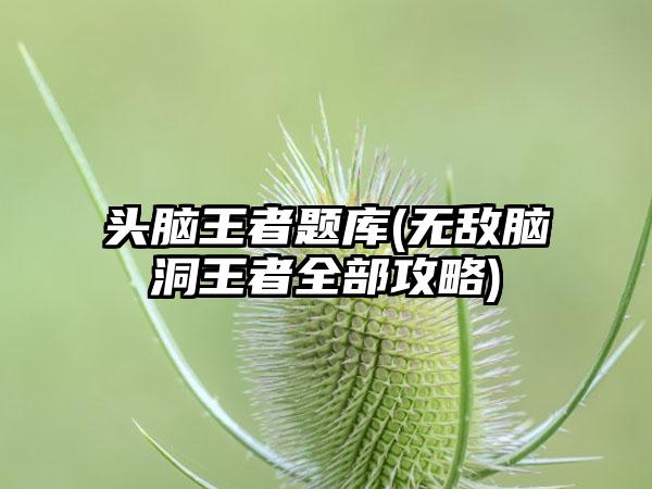 头脑王者题库(无敌脑洞王者全部攻略)