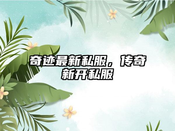 奇迹最新私服，传奇新开私服