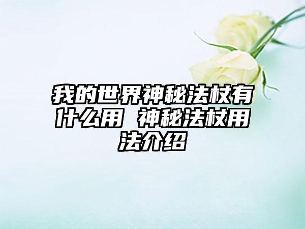 我的世界神秘法杖有什么用 神秘法杖用法介绍