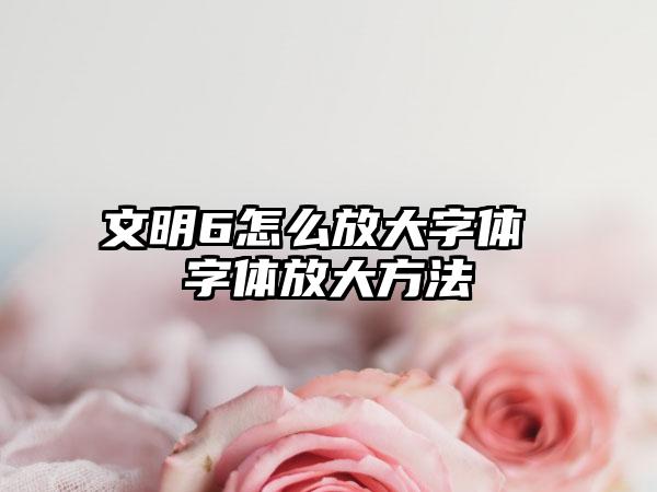 文明6怎么放大字体 字体放大方法