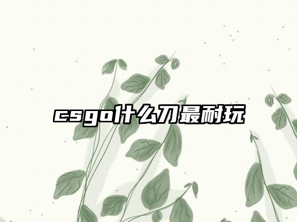 csgo什么刀最耐玩