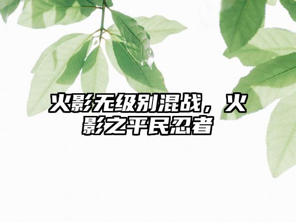 火影无级别混战，火影之平民忍者