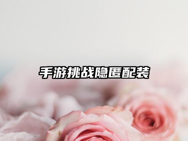 手游挑战隐匿配装