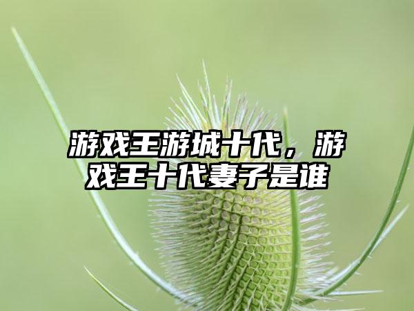游戏王游城十代，游戏王十代妻子是谁