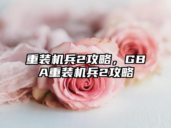 重装机兵2攻略，GBA重装机兵2攻略