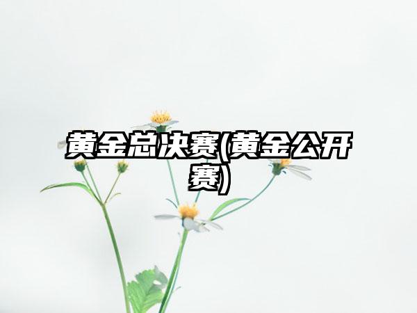 黄金总决赛(黄金公开赛)
