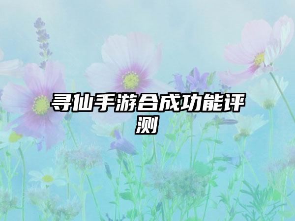 寻仙手游合成功能评测