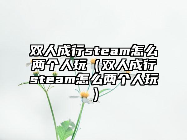 双人成行steam怎么两个人玩（双人成行steam怎么两个人玩）