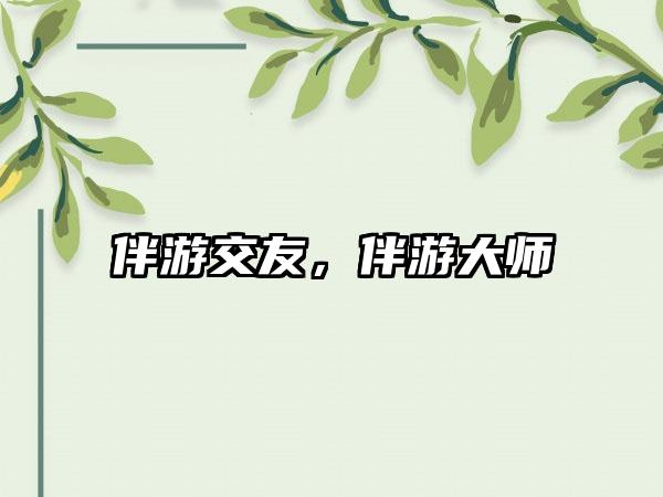 伴游交友，伴游大师