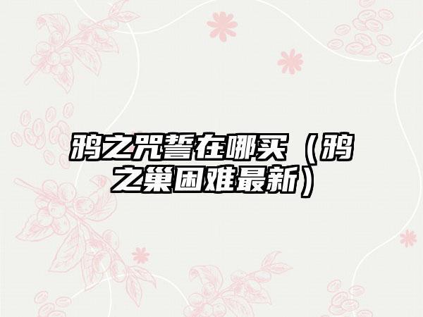 鸦之咒誓在哪买（鸦之巢困难最新）