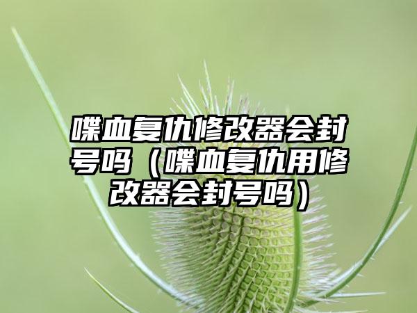 喋血复仇修改器会封号吗（喋血复仇用修改器会封号吗）