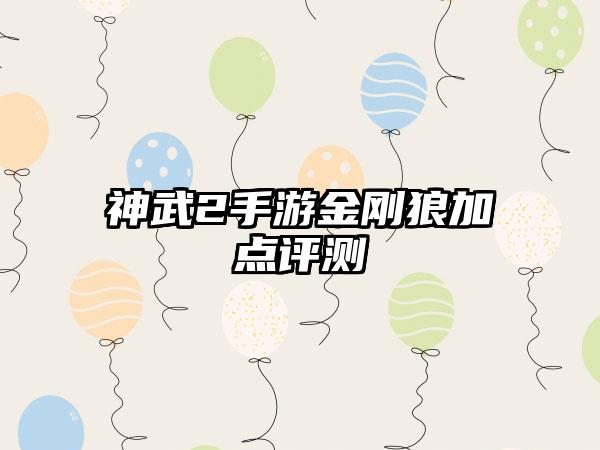 神武2手游金刚狼加点评测