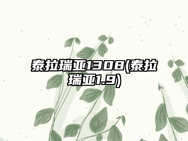 泰拉瑞亚1308(泰拉瑞亚1.9)
