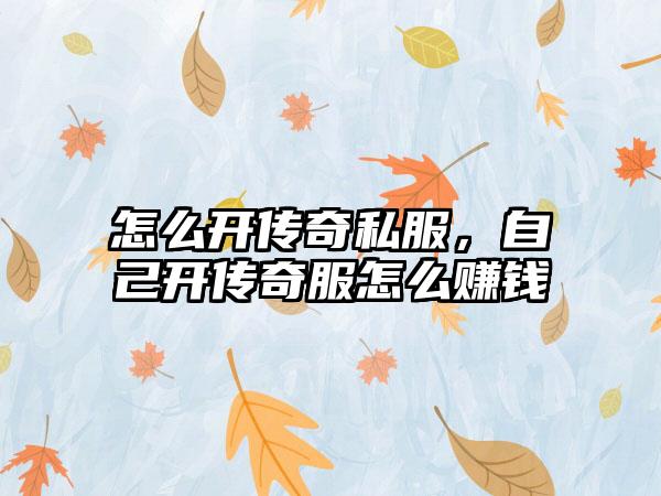 怎么开传奇私服，自己开传奇服怎么赚钱